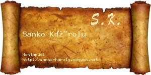 Sanko Károly névjegykártya