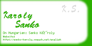 karoly sanko business card